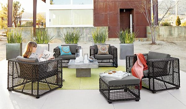 modern outdoor furniture rectangular garden containers 