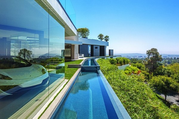  outdoor pool beautiful house modern minimalist architecture Laurel Way
