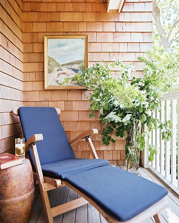 small balcony outdoor furniture branches in a vase lounge chair