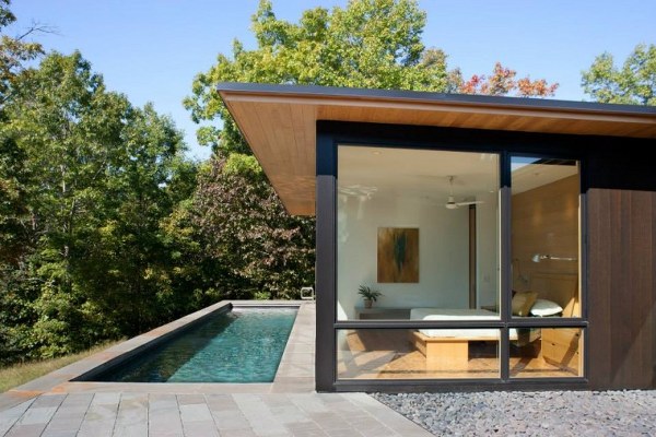 small swimming pool design glass house Piedmont