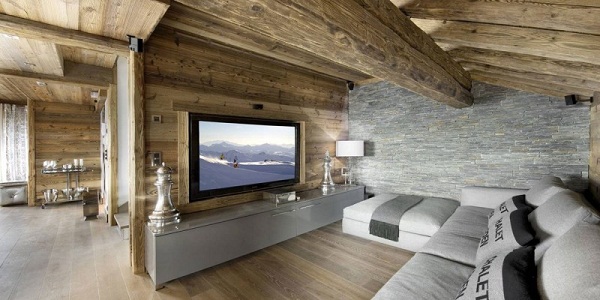 stylish interior rustic style modern sofa Chalet Eden