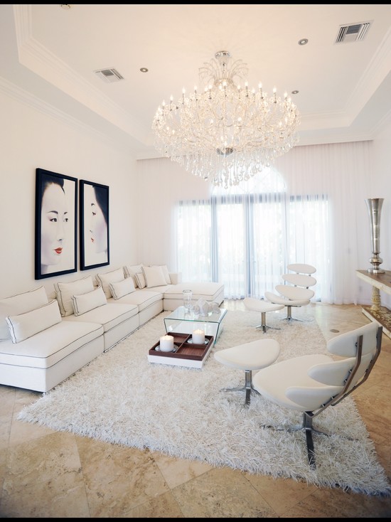 white living room eclectic furniture ideas spectacular chandelier shaggy rug