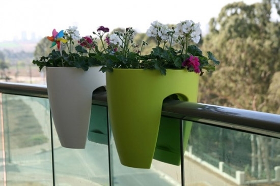 Balcony flower pots colorful modern design