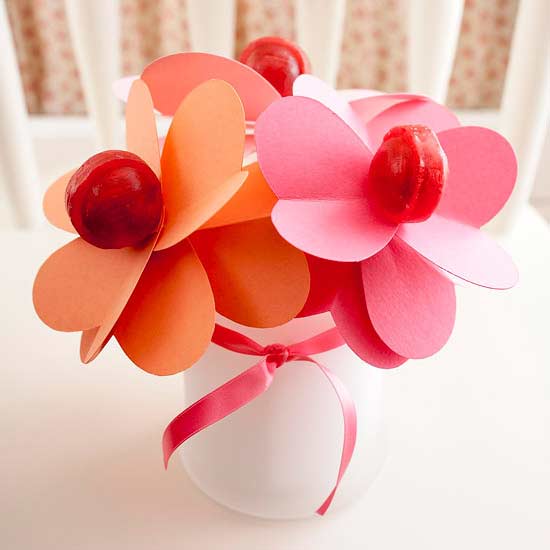 Cute Paper Flowers Kids Crafts for Mothers day Ideas