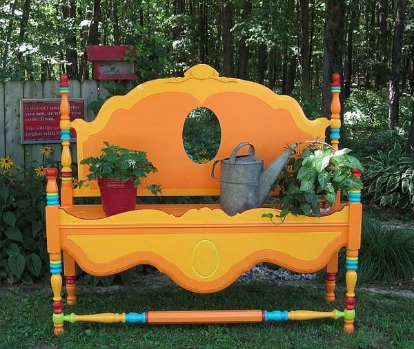 DIY Garden furniture seat bed headboard