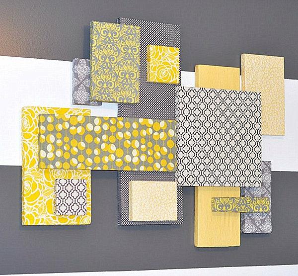 DIY Wrapping paper collage fresh wall decoration ideas