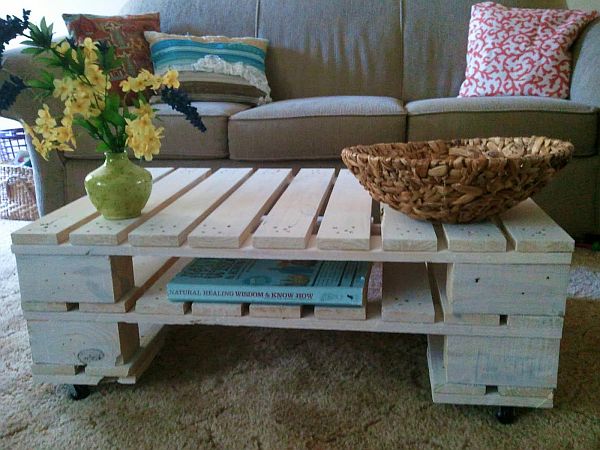 DIY coffee table wooden pallets furniture ideas