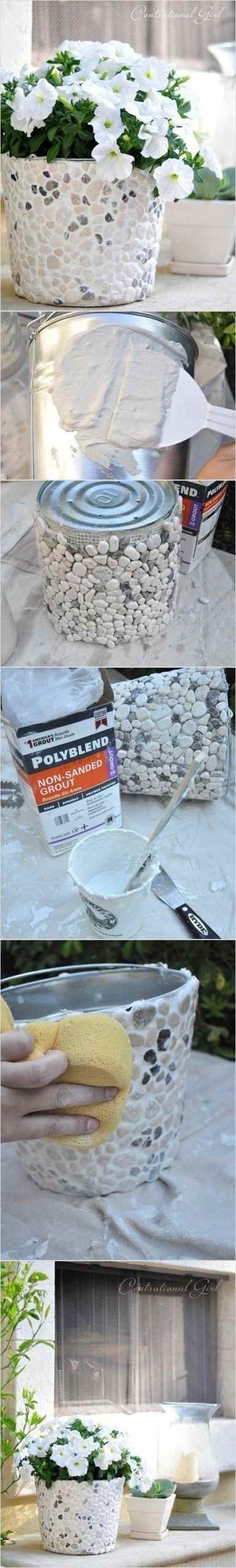 DIY-homemade-garden-decoration-ideas-flower-pots-pebbles