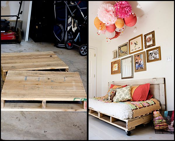 DIY wooden pallets modern furniture daybed