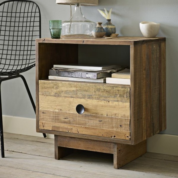 DIY wooden nightstand pallets timber idea homemade furniture
