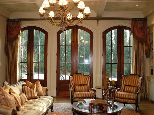 French doors classic style living room interior design