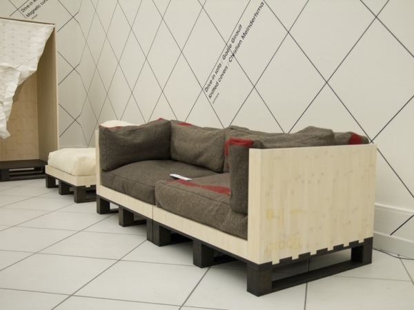 Furniture design of recycled wooden pallets seating