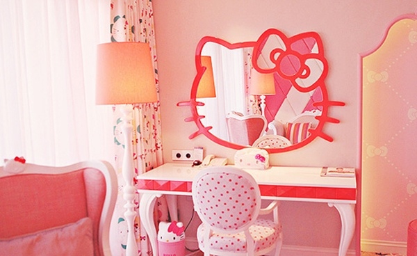 Hello-kitty-themed-room-girls-mirror