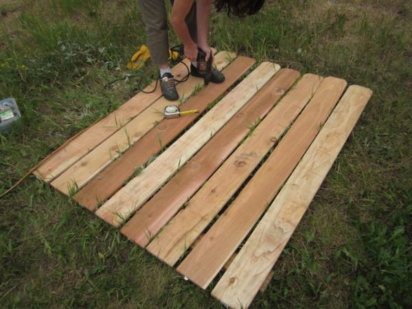 wooden garden gate building laths assembly tutorial
