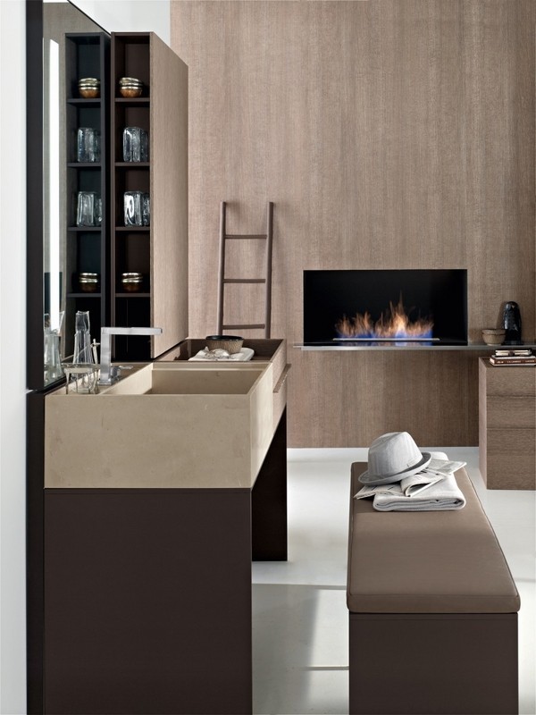 Luxury bathroom interior design italian furniture vanity unit bench