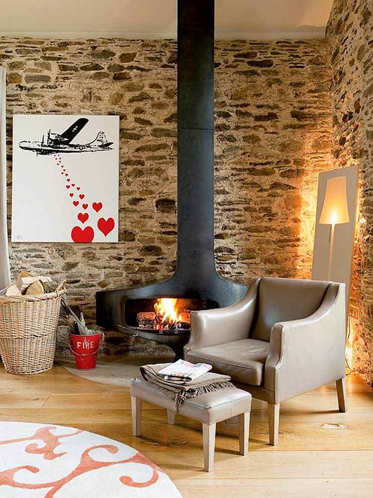  fireplace reading corner rustic style