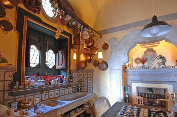 Palazzo Positano luxury villa kitchen ancient stone elements