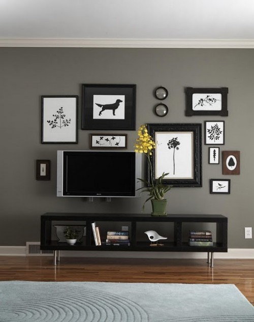 living room black frames