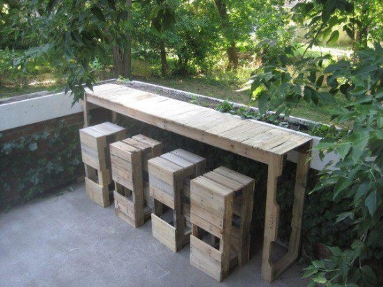 Outdoor Wooden Pallets Furniture, Pallet Furniture Bar Stools