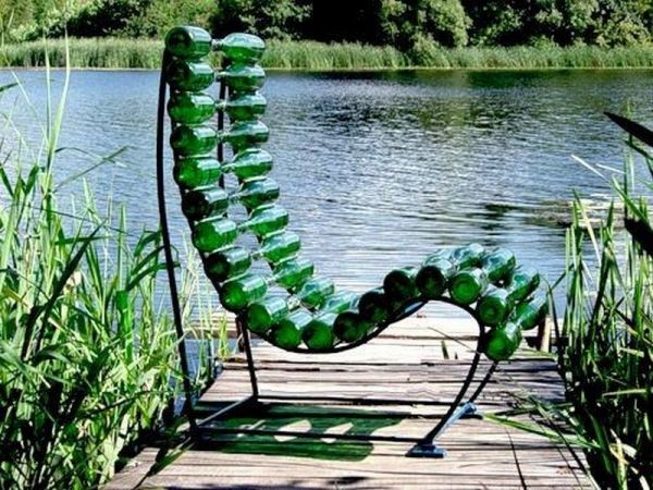 Recycled plastic bottles chair