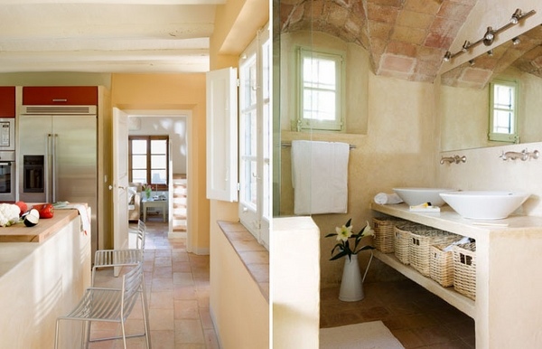 Rustic Mediterranean house interior design modern kitchen bathroom