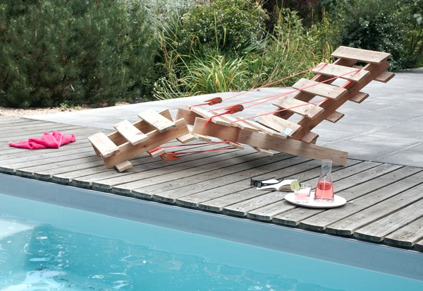Sunlounger DIY used wooden pallets furniture ideas