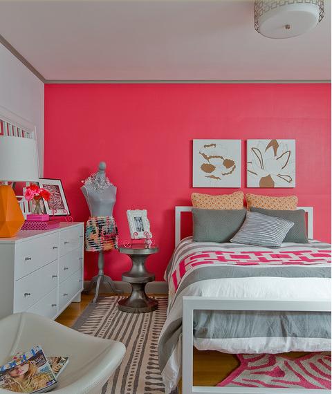Teen girls ideas pink walls white gray colors