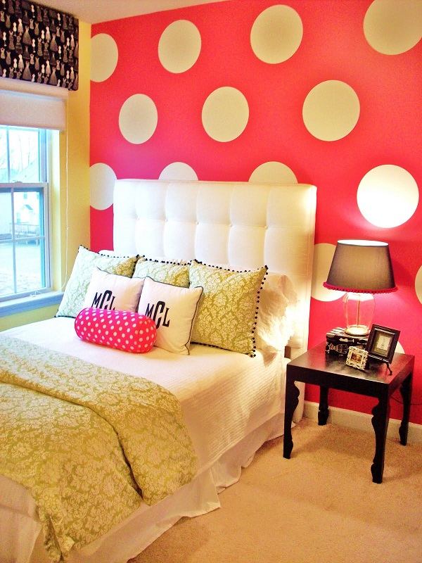 Teenage room girls ideas polka dots