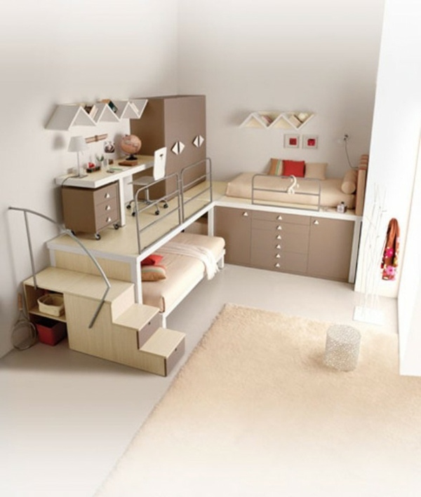 Teenager bedroom design beige