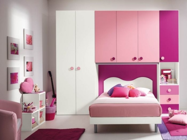 Wardrobe white pink purple bedroom girl