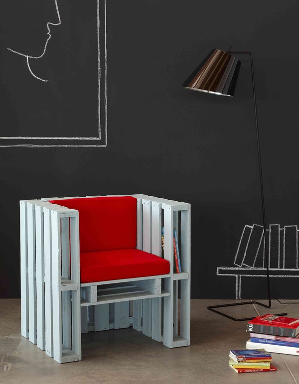  design armchair red upholstery
