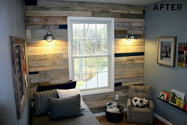 Wooden wall teenager room 