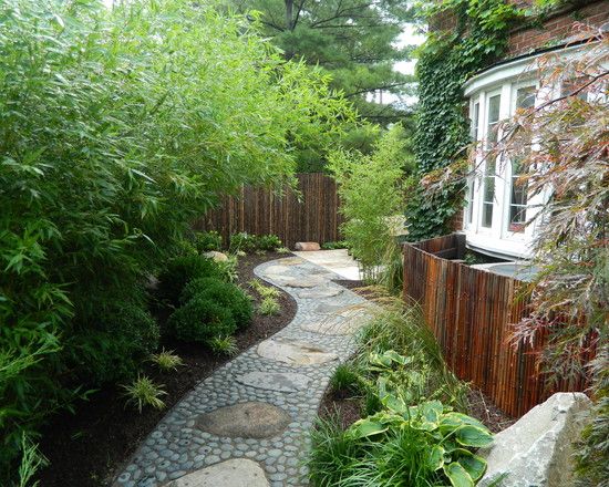 asian style curved path stones design 