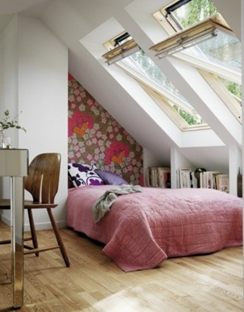 attic Bedroom with large window