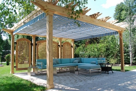 backyard landscape garden wood sun protection