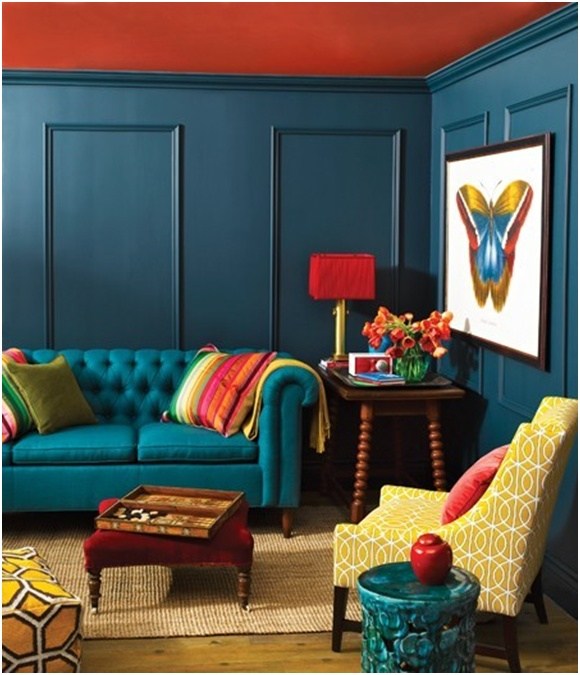 ideas living room contrast color