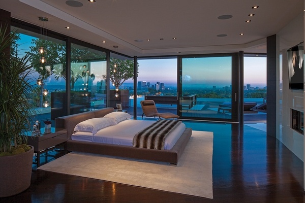 contemporary bedroom interior design private terrace