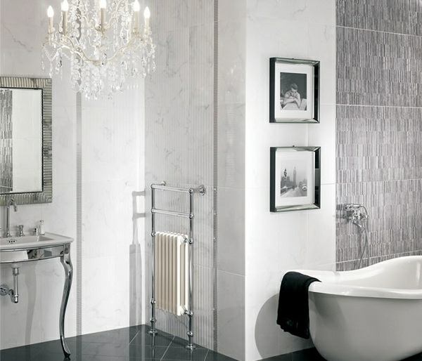 elegant bathroom tiles gray marble tiles classic style