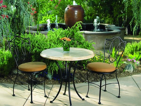 elegant garden furniture metal round table chairs