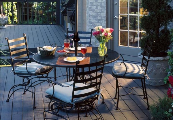 elegant patio design ideas wrought iron outdoor furniture