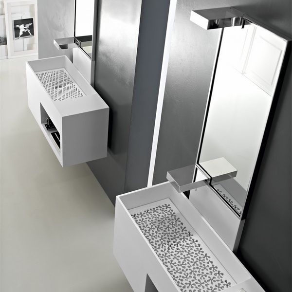 futuristic design white bathroom basins by Toscoquattro