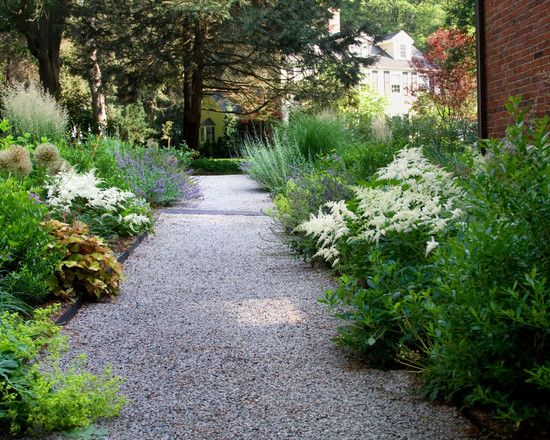 gravel blooming flowers border