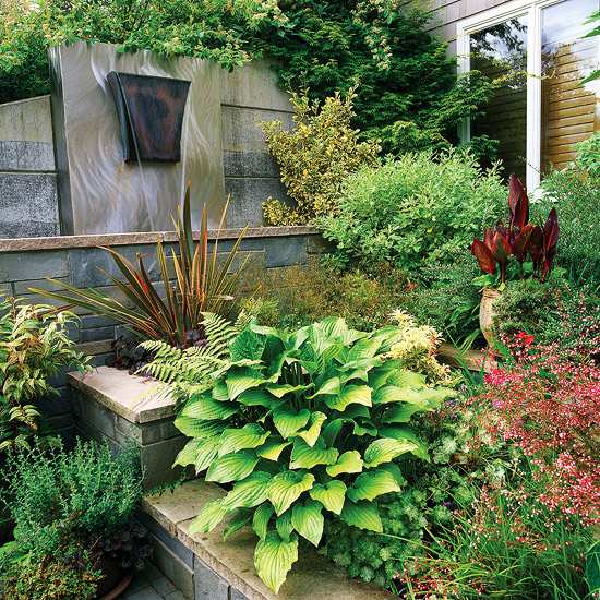 retaining walls sloping ideas water feature