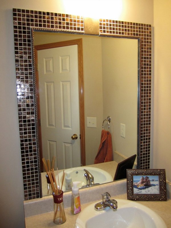 ideas for bathroom mirrors with tile frame successful elements