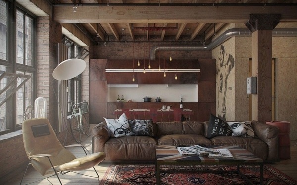 industrial style red color modern design tips