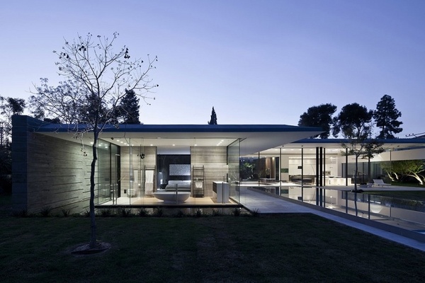 exterior combination modern glass walls