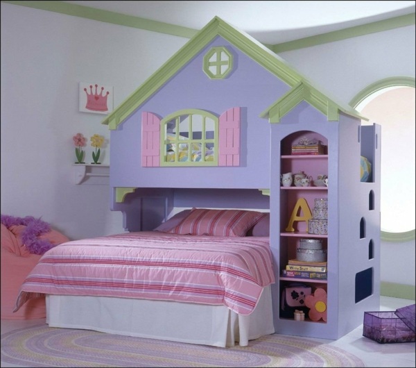 kids room girl dollhouse bed