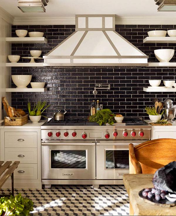 kitchen backsplash design ideas black tiles