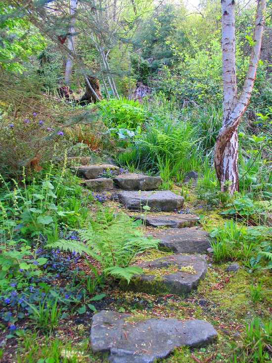 landscape design path natural stone steps