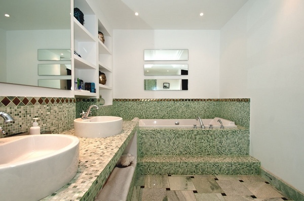 bathroom interior design pastel colors double vanity bathtub